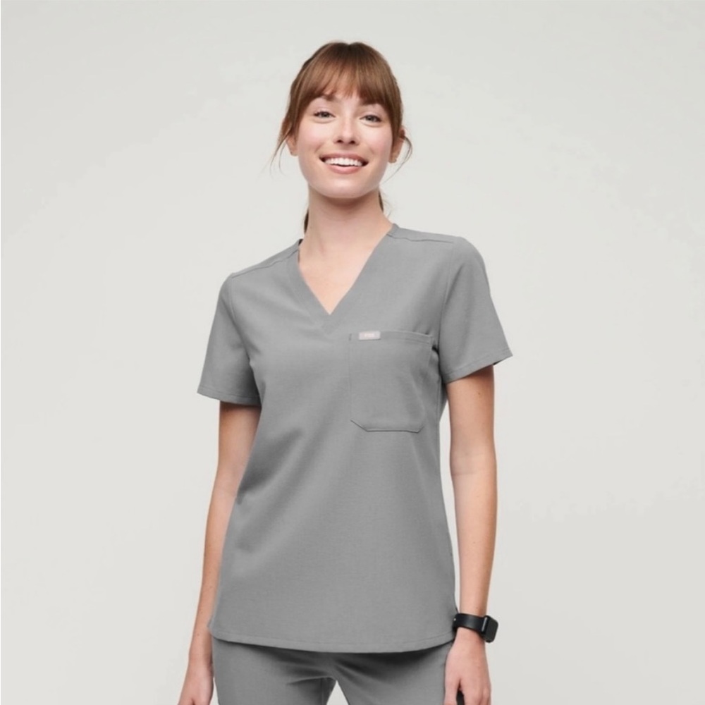 Figs Catarina Dark Space Grey scrub top